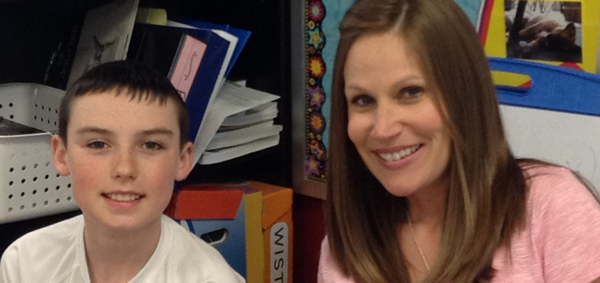 Teacher with student